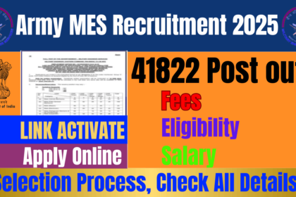 Army MES Recruitment 2025: Apply Online, Fees, Eligibility, Salary, Selection Process, Check All Details