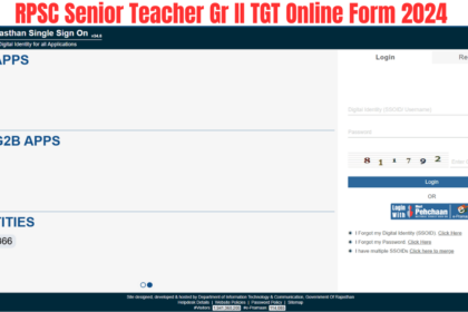 RPSC Senior Teacher Gr II TGT Online Form 2024