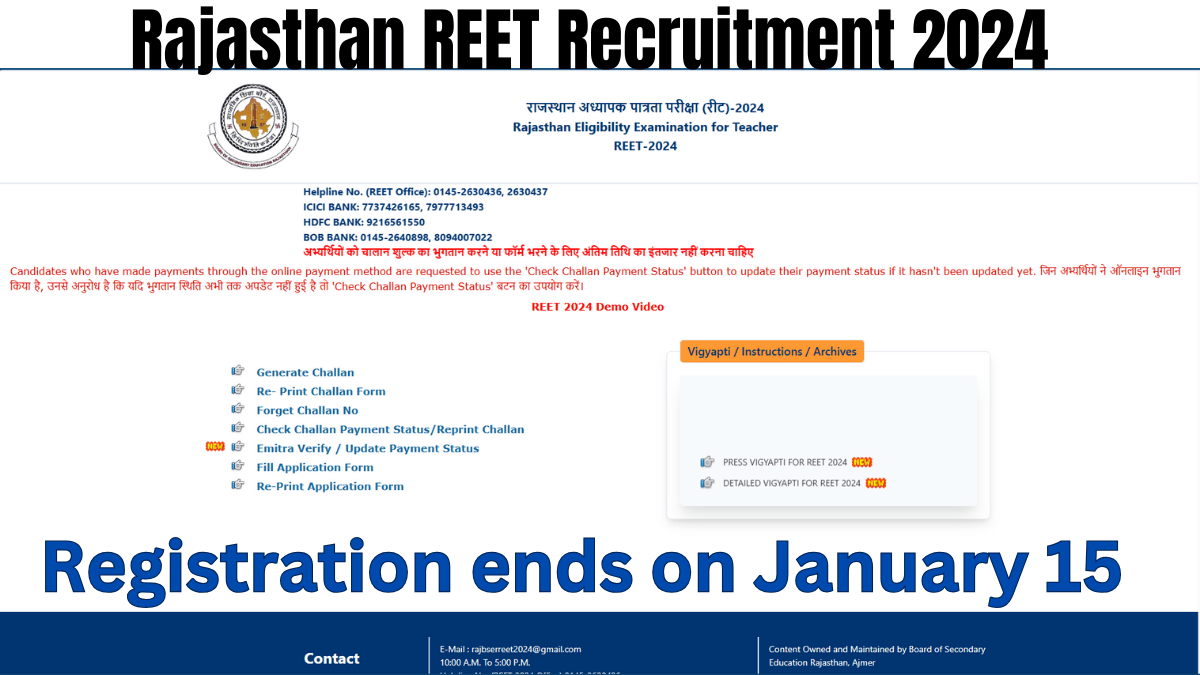 Rajasthan REET Recruitment 2024